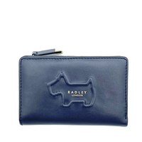 RADLEY London 經典狗狗雙層中夾 素面真皮皮革 中夾 皮夾 錢包 蘇格蘭梗犬 海軍藍色(現貨)▶指定Outlet商品5折起☆現貨【送禮首選★APP下單點數4倍送】
