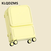KLQDZMS Laptop Suitcase Front Opening Boarding Box Multifunctional Large Capacity Trolley Case 20"22"24"26 Inch Cabin Luggage