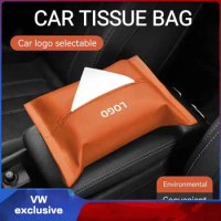 Car Tissue Box Leather Sun Visor Seat Back Hanging Bag For Volkswagen VW GOLF Magotan Polo Tiguan PASSAT GTI CC JETTA