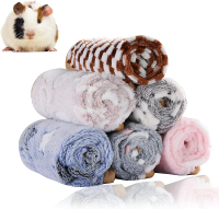Grddaef Guinea Pig Fleece Blankets 6 Pieces Waterproof & Washable Small Animal Cage Liners Sleep Mat
