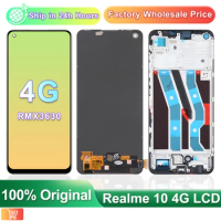 6.4" Original Super AMOLED For Realme 10 RMX3630 LCD Display Touch Screen with Frame, For Oppo Realme 10 4G SCreen Replacement