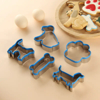 Puppy pet cake mold 5-piece set, pastry cutting mold, cookie mold, pastry mold, puppy biscuit mold