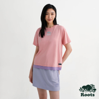 【Roots】Roots 女裝- ROOTS METALLIC短袖T恤(粉色)
