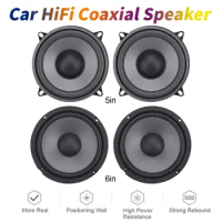 1 Pair 5/6 Inch Car Stereo HiFi Coaxial Speaker 500W 600W Magnet Metal Full Range Frequency Subwoofer Stereo Modified Speakers