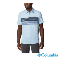【Columbia 哥倫比亞 官方旗艦】男款-Tech Trail™快排短袖Polo衫-藍色(UAE22150BL / 2023春夏)