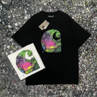 Baju Tshirt Lelaki CARHHARTT WIP Carhart Cargo Fashion Brand Dusk Island View Print Couple Short Sle