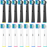 16pcs Replacement Brush Heads For Braun Oral-B Electric Toothbrush Fit Advance Power/Pro Health/Triumph/3D Excel/Vitality