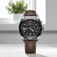 【VICTORINOX 瑞士維氏】Swiss Army 計時碼錶時尚腕錶 男錶 手錶(VISA-242046)