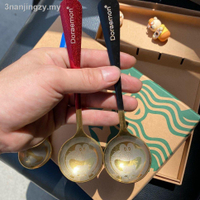 STARBUCKS 星巴克娃娃貓創意不銹鋼可愛甜點圓勺咖啡勺攪拌勺加厚湯匙湯匙