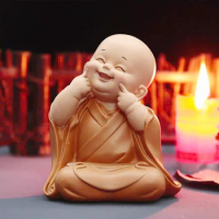 Little Monk Figurine Mini Monk Statue Cute Buddha Monk Statue Adorable Baby Little Monk Decoration Creative Little Monk Ornament