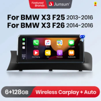 Junsun Wireless CarPlay Andorid Auto Car Radio Multimedia For BMW X3 F25 X4 F26 2014-2016 DSP 4G Andorid Auto GPS 2din autoradio