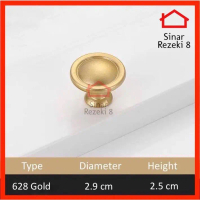 TNT01 Handle Tarikan Laci 628 Gold Knob Bulat Laci Lemari Minimalis