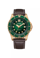 Citizen Citizen Mechanical Automatic Green Dial With Brown Leather Men Watch NJ0173-18X