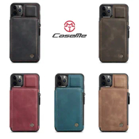 For Apple iPhone 11 Pro Max CaseMe Wallet Case PU Leather Zip Pocket Matte Retro Stand Back Cover