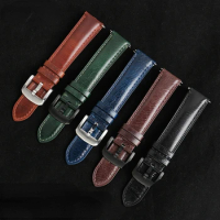 Watchband Accessories 20mm 22mm Blue dark brown green Leather Watch Strap For SEIKO TISSOT Fossil Bracelet Vintage Watch Band