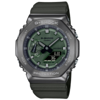 CASIO 卡西歐 G-SHOCK 農家橡樹 金屬雙顯腕錶 母親節 禮物 44.4mm / GM-2100B-3A