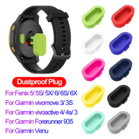 10 Colors Silicone Dustproof Plug Cover Case for Garmin Vivoactive 3 4 4S Fenix 6 6S 6X 5 5X 5S Forerunner 935 Watch Accessories