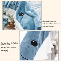 New Arrivals Hot SaleShark Onesie Blanket Super Soft Flannel Costume Shark Blanket Hoodie Home Sleep