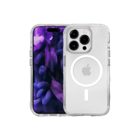 【LAUT 萊德】iPhone 15 Pro Max 磁吸水晶邊框軍規耐衝擊保護殼（按鍵式）-透明(支援MagSafe功能)