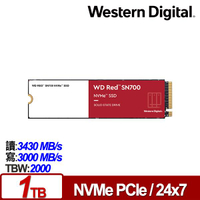 WD 紅標 SN700 1TB NVMe PCIe NAS SSD WDS100T1R0C