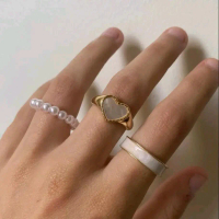 Cincin Marinka Mutiara Love / Cincin Set 3 in 1 Ring Wanita