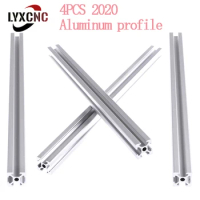 1/2/4pcs 2020 Aluminum Profile Extrusion 100mm-1000mm T-slot EU Linear Rail 200mm 300m 400mm 500mm For 3D Printer Workbench CNC