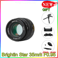 Brightin Star 35mm F0.95 Large Aperture Prime Lens for Sony E Mount Fujifilm X Canon M Canon RF-S Leica L Nikon Z Camera