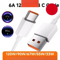 Kabel pengecas USB Type C 6A Turbo Pengecasan Pantas Super Baru untuk semua adapter pengecas Xiaomi