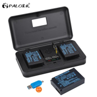 PALO 2000mAh LP-E12 LPE12 LP E12 Battery+3 in 1 Multi-Function Charger for Canon M 100D Kiss X7 Rebel SL1 EOS M10 EOS M50 DSLR