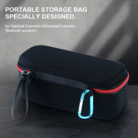 Portable Speaker Bags Adjustable Shoulder Strap Protection Speaker Storage with Carabiner Accessories for Marshall Emberton 1/2