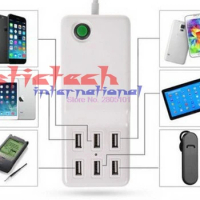 by dhl or ems 50 sets 6 Port USB Power Strip Travel Wall Charger Adapter US/EU/UK Plug for iPhone 6/5S Mobile Phone Tablet