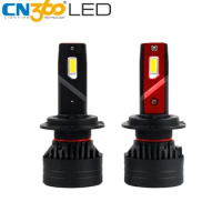 CN360 2pcs Car Light H7 LED Headlight CANBUS Error Free Mini Turbo Fan Headlamp 45W 6500K 10000LM Bulb Super Bright Waterproof