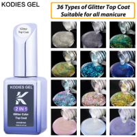 KODIES GEL Top Coat UV Gel Nail Polish 15ML Glitter Diamond Topcoat Semi Permanent Manicure Summer Gel Varnish for Nails Art