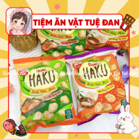Bánh Gạo Nướng HAKU MINI Oishi Vị Cá Hồi & Vị Mè Rang Tỏi Giòn, đồ ăn vặt hot nhất