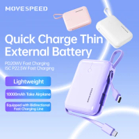 MOVESPEED Q10 Plus 10000mAh Power Bank PD20W Portable Mini External Battery Fast Charging Powerbank for Samsung Xiaomi iPhone