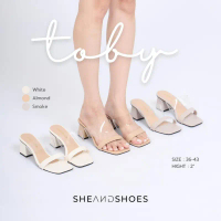 ส่งด่วน กทม - Toby รองเท้าส้นสูง 2 นิ้ว [Sz.36 - 43] สายนิ่มไม่บาดเท้า ใส่สบาย  ในออฟฟิศ  สภาพดี  สว