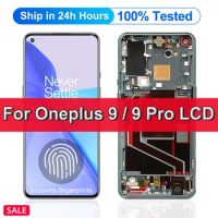 Super Amoled For OnePlus 9 1+9 LCD Display Touch Screen Digitizer Assembly For Oneplus 9 Pro Display 1+9 pro Screen with Frame