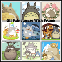 Chinchilla Oil Paint 20x20cm Canvas Painting By Number With Frame Children's gifts