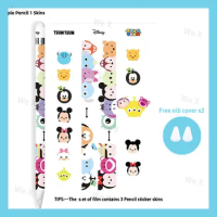 3Pcs Disney Mickey Cartoon Stickers For Apple Pencil 1 2 Protective Paper Scratchproof Ultra Thin Touch Stylus Pen Sticker Skin