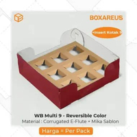 Box Mika Hampers Natal Dus Cup Cake isi 9 Packaging Puding Atur Tinggi | WBC MULTI 9 Red + Insert Ko