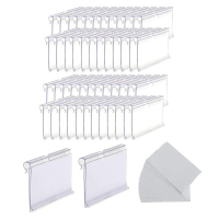 Hộp đựng nhãn nhựa trong suốt, 50 miếng, Kẹp Nhãn Kệ dây, Nhãn giỏ để đựng thùng, Hộp đựng nhãn Kẹp,