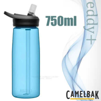 【CAMELBAK】eddy+ 多水吸管水瓶RENEW 750ml.運動水壺.專利咬嘴/CB2465402075 透藍
