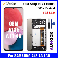 PLS LCD, 100% Diuji, Untuk Samsung A13 4G, Paparan LCD, Digitizer Skrin Sentuh, Papan Induk, Serasi 
