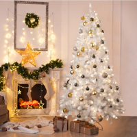 Artificial Christmas Tree 4/ 5/ 6/ 7/ 7.5/ 8/ 9 FT Halloween PVC Easy Assembly Prelighted Holiday Xmas Tree with Sturdy Stand