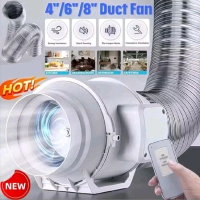 Inline duct booster fan 6 inchi + flexible ducting 5 meter + 2 pcs klem / exhaust fan daya hisap kua