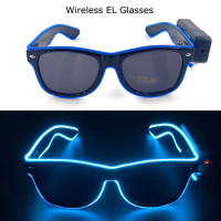 Wireless Colorful LED Flashing Glasses EL Wire Sunglasses Glowing Party Supplies Novelty Gift Lighting Glow Costume Glasses