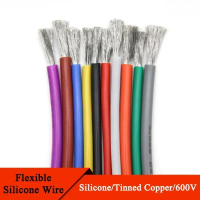 Kabel Tahan Panas, Panjang 1M, Wayar Silikon Ultra Lembut, Gred 30, 28, 26, 24, 22, 20, 18, 16, 15, 