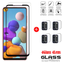 For Samsung Galaxy A21s Glass Samsung A21s Tempered Glass Full Glue Cover Screen Protector For Samsung A21s Camera Film