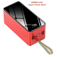 Super powerbank 100000 mah power bank 100000mah four USB output mobile phone charger fast charging power bank 100000mah battery