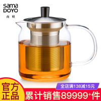 尚明泡茶壺不銹鋼過濾茶具玻璃茶壺耐高溫玻璃加厚耐熱花茶壺單壺